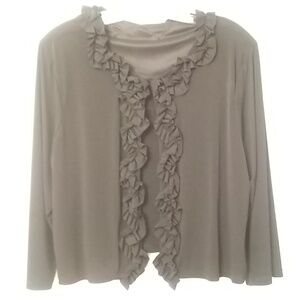 black ruffled knit jacket
